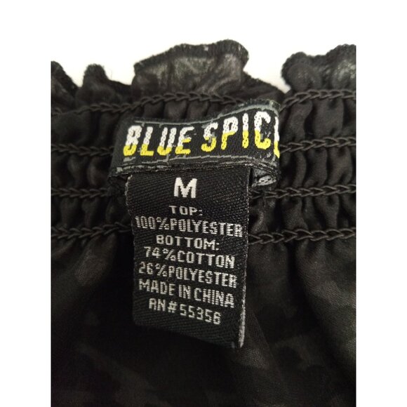 Blue Spice Junior's Black Green Cheetah Print Romper Size Medium - Picture 5 of 5